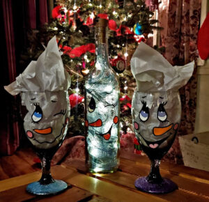 Snowman Wine Glass Sip & Paint