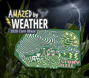 2020 Stony Hill Corn Maze Theme Design: aMAZEd by Weather
