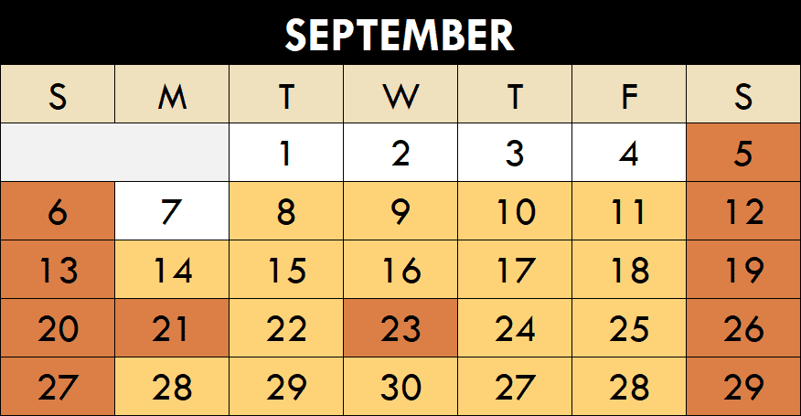 September 2026 Maze Fun Park Calendar